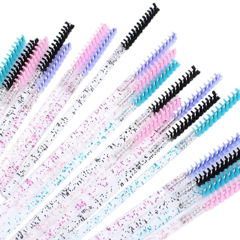 SenRocc 200pcs Disposable Skinny Mascara Wands Mini Crystal Eyelash Brushes Thin Mascara Wands Micro Brush Lash Extension Supplies Lashes Extension Tools(Skinny-4colors) - Image 5